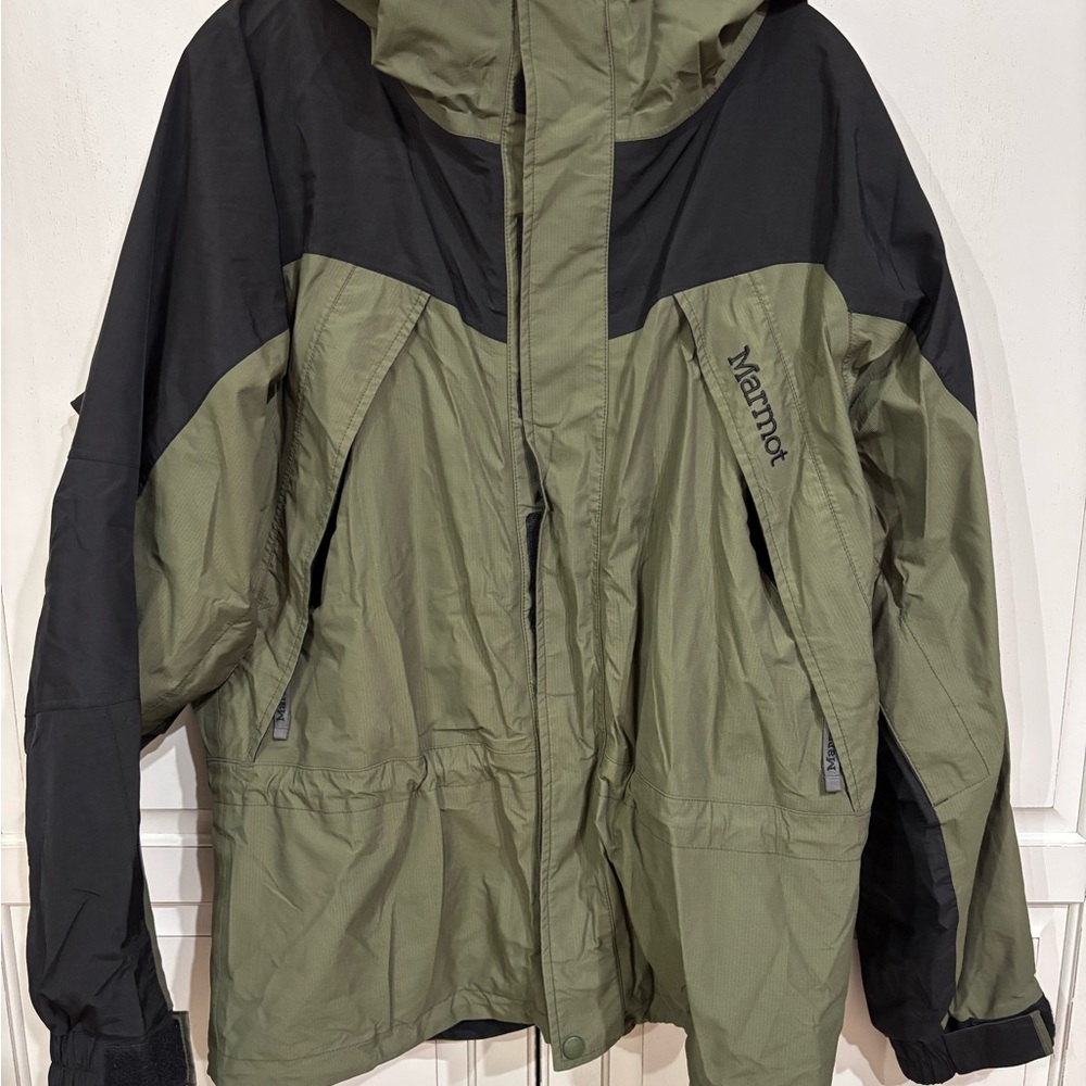 Marmot Gore-Tex Ski Shell Jacket Men’s M Green Black - Picture 2 of 8